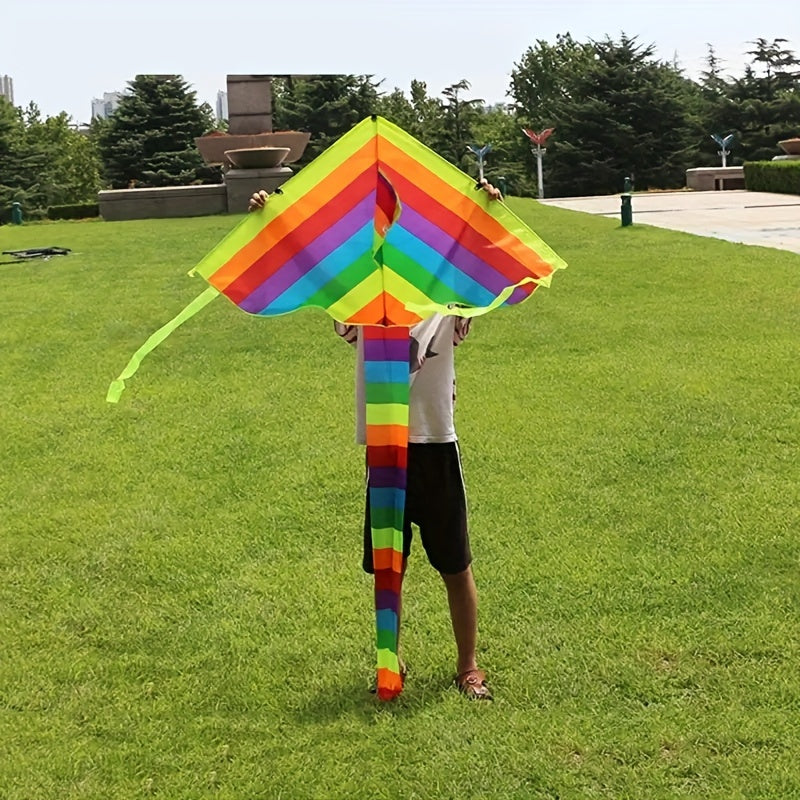 Ballon Arc-en-ciel pour Plaisir en Plein Air - Polyester Durable, Ligne Colorée de 1968.5 pouces, Parfait pour la Plage, le Parc & Activités de Liaison Familiale, Activités Familiales | Ballon Coloré | Ballon à Longue Ligne, Grand Ballon