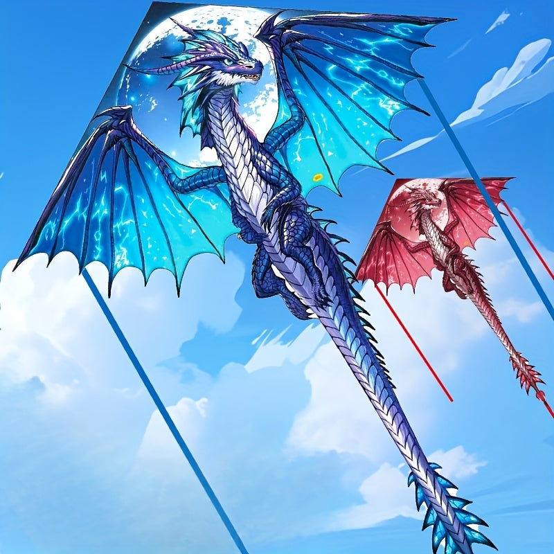 Cerf-volant Dragon de Glace Mystique - Coupe 3D, Polyester Résistant, Idéal pour les Loisirs en Extérieur (Plage & Parc), Cadeau Créatif pour les Fêtes, Parfait pour Noël et Thanksgiving