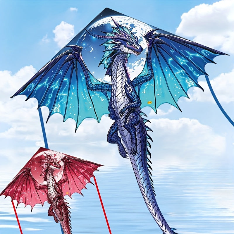 Cerf-volant Dragon de Glace Mystique - Coupe 3D, Polyester Résistant, Idéal pour les Loisirs en Extérieur (Plage & Parc), Cadeau Créatif pour les Fêtes, Parfait pour Noël et Thanksgiving