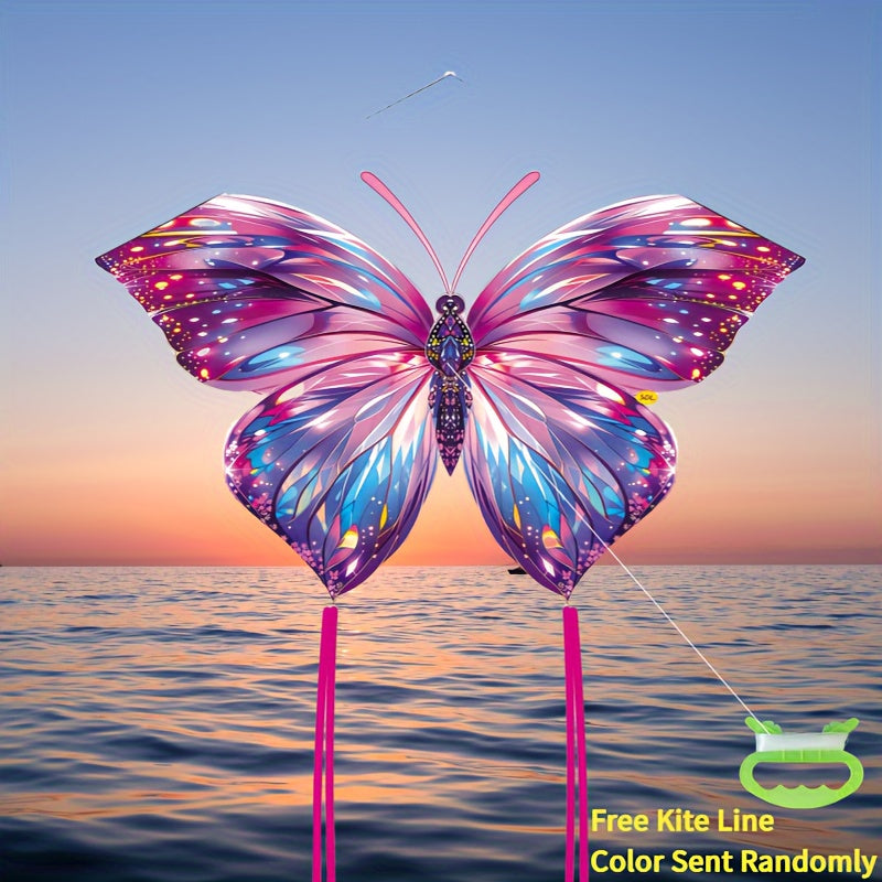 Cerf-volant Papillon Diamant Éclatant avec Longue Queue - Parfait pour Débutants, Inclut Bobine de Ligne - Idéal pour Plage et Loisirs Extérieurs - Cadeau Parfait pour Noël