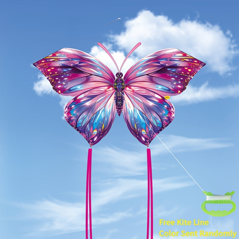 Cerf-volant Papillon Diamant Éclatant avec Longue Queue - Parfait pour Débutants, Inclut Bobine de Ligne - Idéal pour Plage et Loisirs Extérieurs - Cadeau Parfait pour Noël