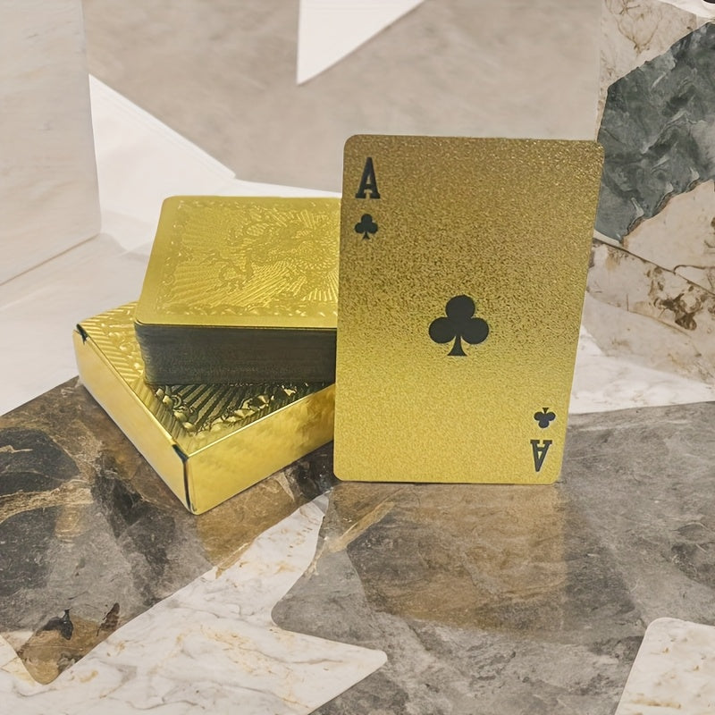 1 Jeu de cartes à jouer en PVC Golden Dragon, jeu de poker durci durable, jeu universel pour la Saint-Valentin, Thanksgiving, Noël, Halloween, fêtes du Nouvel An