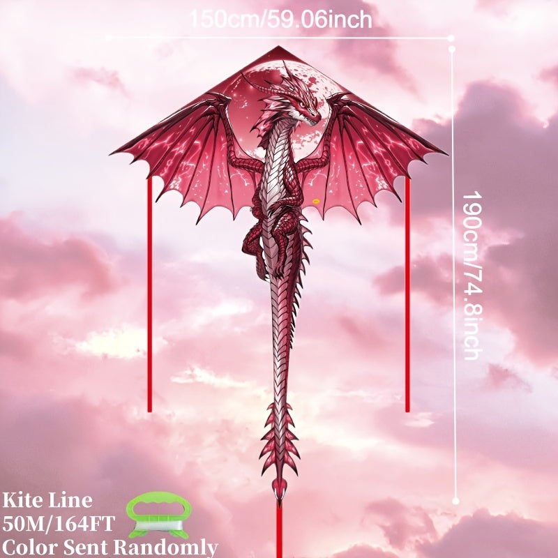 Cerf-volant Dragon de Glace Mystique - Coupe 3D, Polyester Résistant, Idéal pour les Loisirs en Extérieur (Plage & Parc), Cadeau Créatif pour les Fêtes, Parfait pour Noël et Thanksgiving
