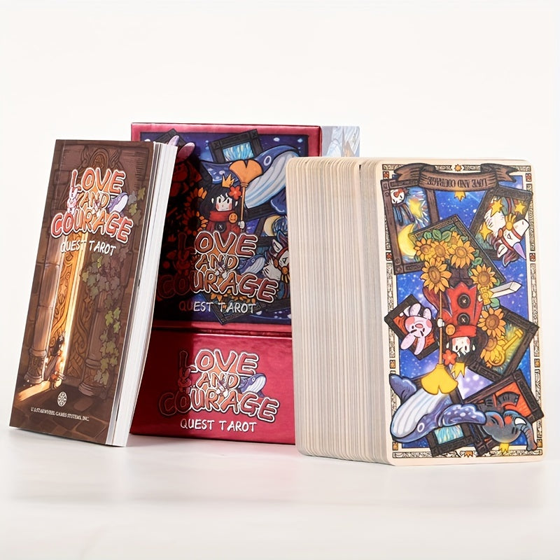 Cartes de Tarot Fantaisie KEPNOY Amour & Courage - Édition Standard de 78 Cartes pour Divination, Jeu de Fête et Prédiction de l'Avenir - Cadeau Idéal pour Halloween, Noël, Thanksgiving