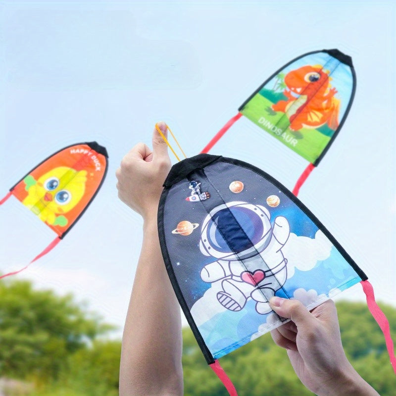 3 cerfs-volants à doigt à lancer, élastique en caoutchouc pour glisse, sport en plein air, fibre polyester, couleur aléatoire