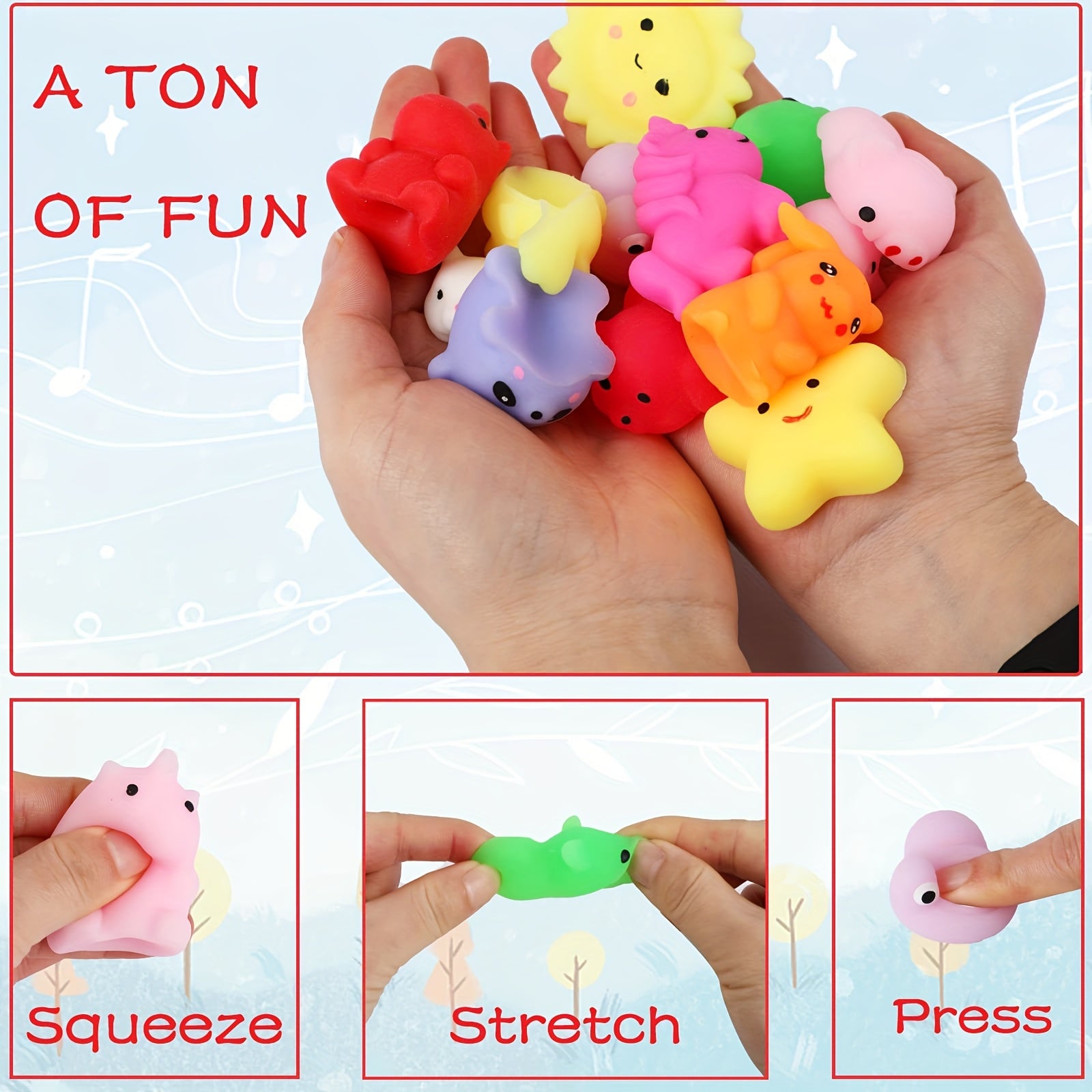 40 pièces Jouets en Forme d'Animaux, Favoris de Fête à Presser, Idéaux pour Récompenses de Classe, Cadeaux d'Anniversaire et Jeux de Fête