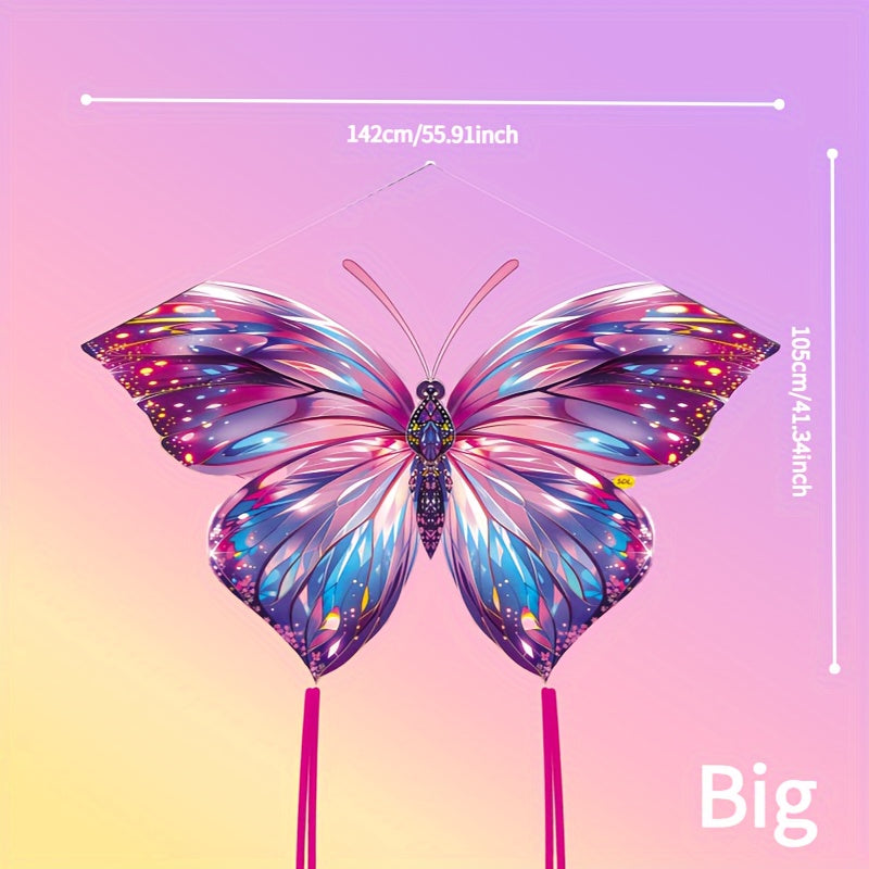 Cerf-volant Papillon Diamant Éclatant avec Longue Queue - Parfait pour Débutants, Inclut Bobine de Ligne - Idéal pour Plage et Loisirs Extérieurs - Cadeau Parfait pour Noël