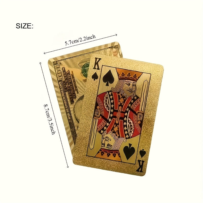 Jeu de Cartes en Plastique Doré Imperméable, Souple et de Haute Qualité, Idéal pour Fêtes et Jeux, Cadeau