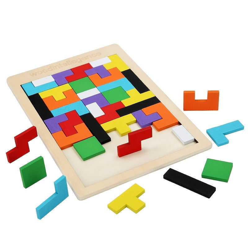 Jouet de puzzle 3D en bois coloré - \