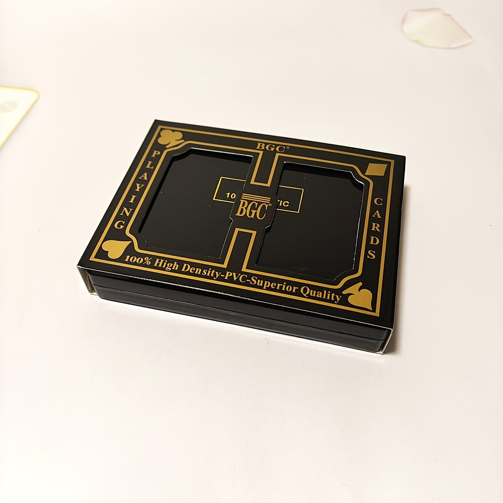 2 Decks BGC Cartes à jouer imperméables, PVC haute densité, Qualité supérieure, Jeu pour adultes, Matériau plastique, Boîte conteneur - Idéal pour les jeux de cartes et les collectionneurs