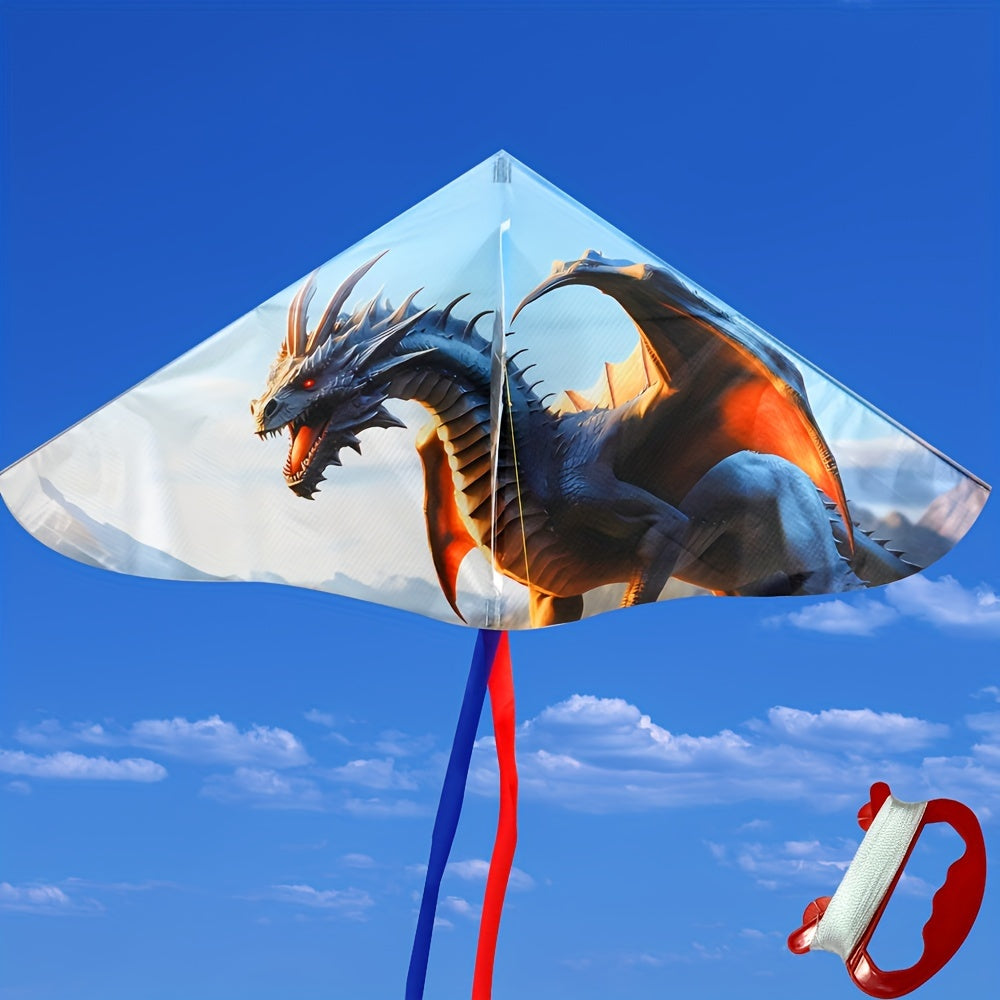 1 cerf-volant triangulaire à motif de dessin animé, comprenant une ligne de 1968.5 pouces, adapté aux divertissements de plein air et aux cadeaux de Noël.