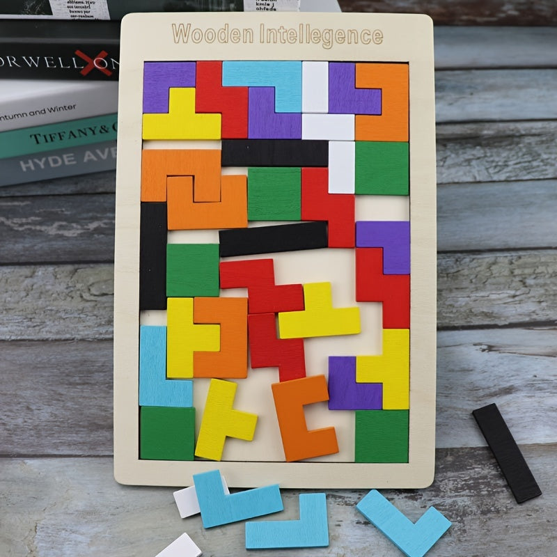 Jouet de puzzle 3D en bois coloré - \