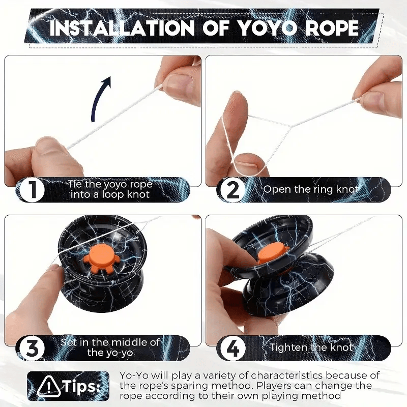 Yo-Yo en alliage avec finition métallique colorée, Yo-Yo à contrôle de corde pour garçons, couleur aléatoire, 1 pièce.