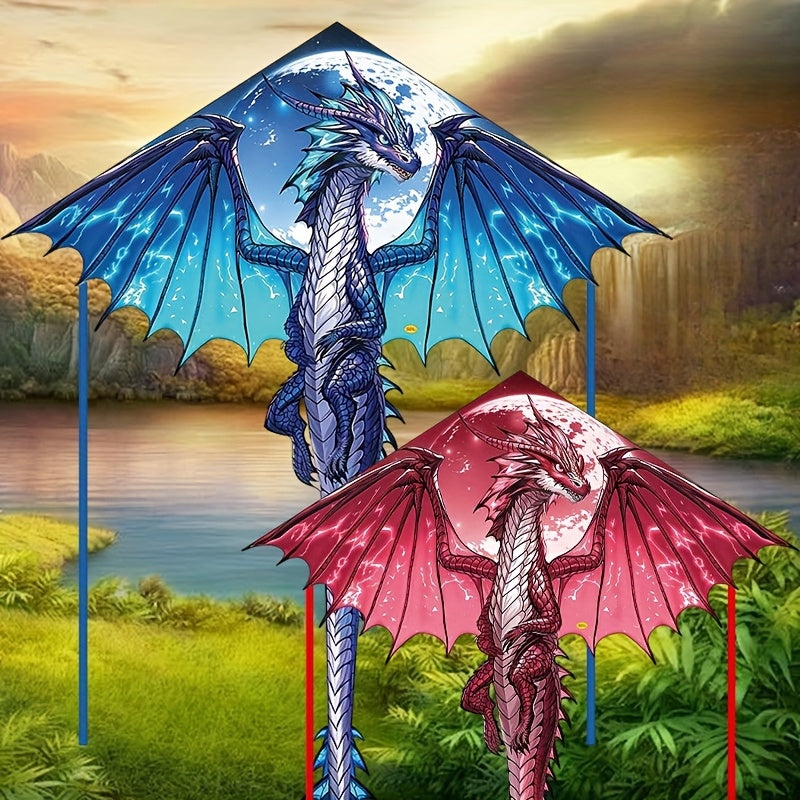 Cerf-volant Dragon de Glace Mystique - Coupe 3D, Polyester Résistant, Idéal pour les Loisirs en Extérieur (Plage & Parc), Cadeau Créatif pour les Fêtes, Parfait pour Noël et Thanksgiving