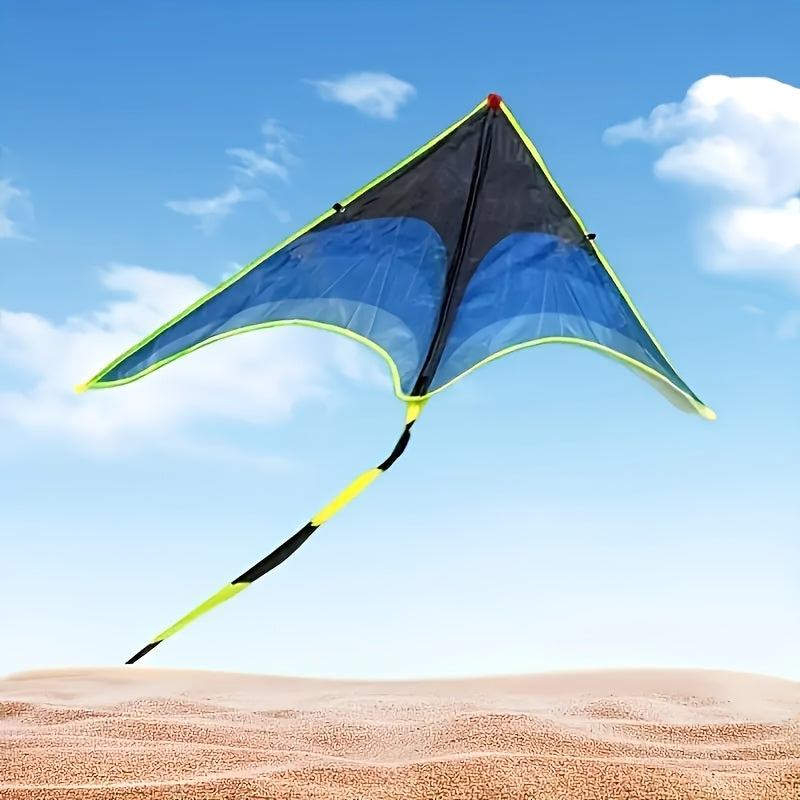 1pc Cerf-volant à Queue Longue en Diamants Dégradé de Couleurs - Polyester Durable pour Vol Extérieur sur Plage, Parc, Prairie - Âges 14+, Activités de Plage | Design Dégradé | Facile à Voler, Accessoires de Plage