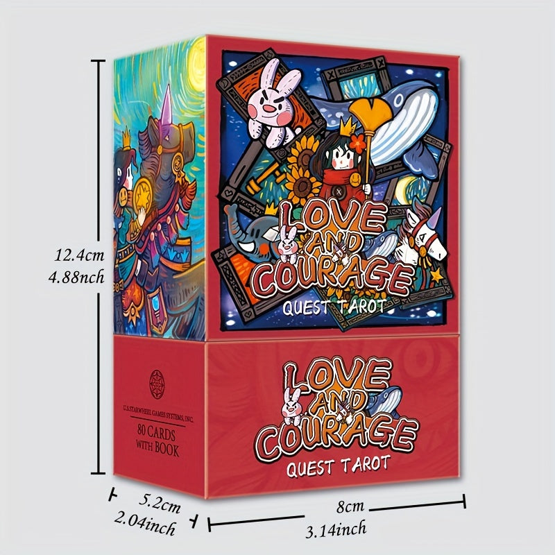 Cartes de Tarot Fantaisie KEPNOY Amour & Courage - Édition Standard de 78 Cartes pour Divination, Jeu de Fête et Prédiction de l'Avenir - Cadeau Idéal pour Halloween, Noël, Thanksgiving