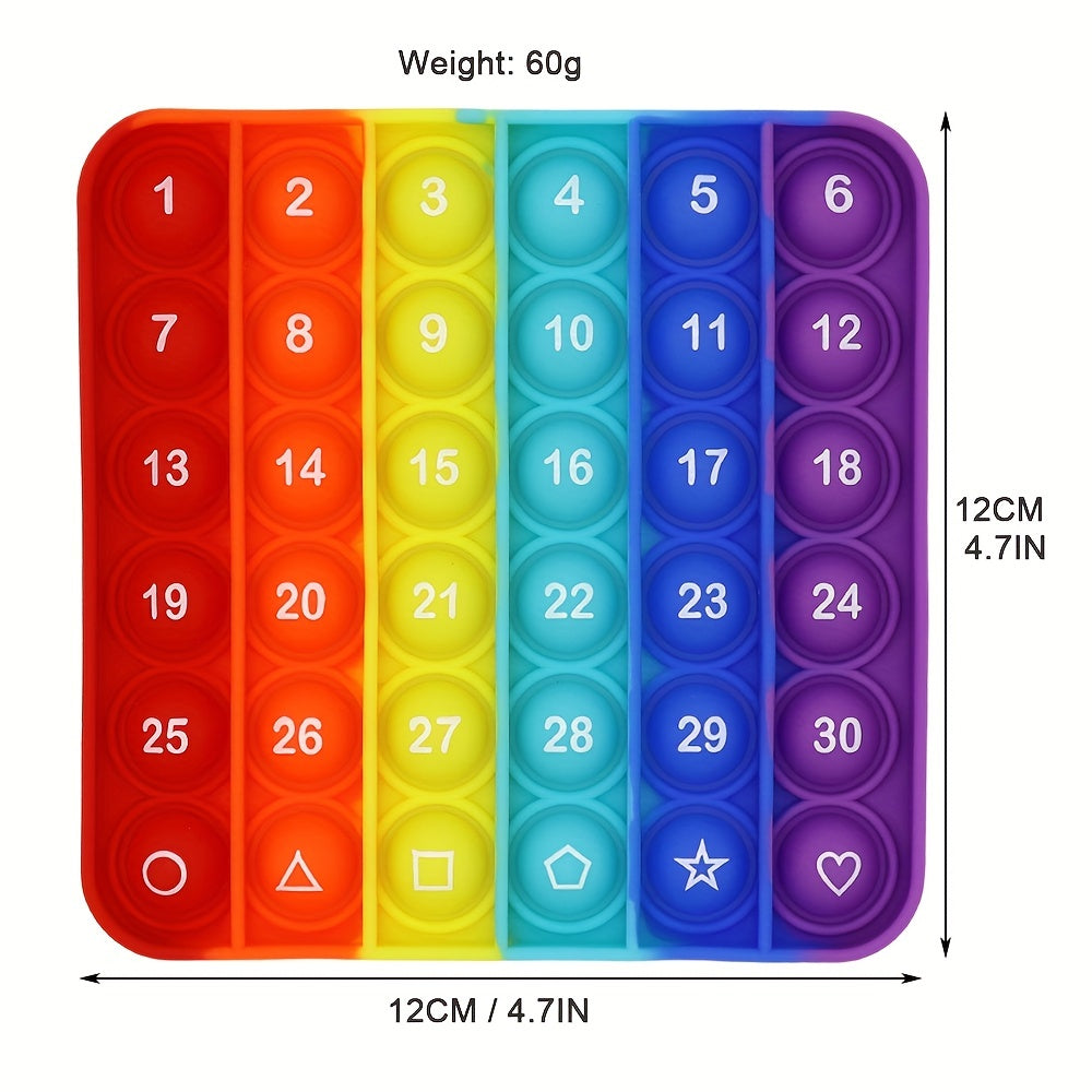 Jouet Fidget en Silicone 2-en-1 Legendstar pour Jeunes - Lettres Avant & Chiffres Arrière, Alphabet Coloré & Exercice de Comptage Mathématique avec Conception Sensorielle de Bulle à Pousser, Aide à l'Apprentissage Éducatif, Jouets Fidget Squishy