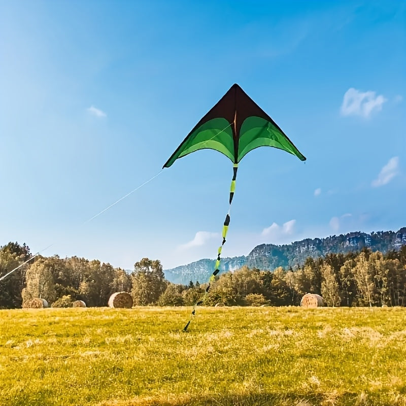 1pc Cerf-volant à Queue Longue en Diamants Dégradé de Couleurs - Polyester Durable pour Vol Extérieur sur Plage, Parc, Prairie - Âges 14+, Activités de Plage | Design Dégradé | Facile à Voler, Accessoires de Plage