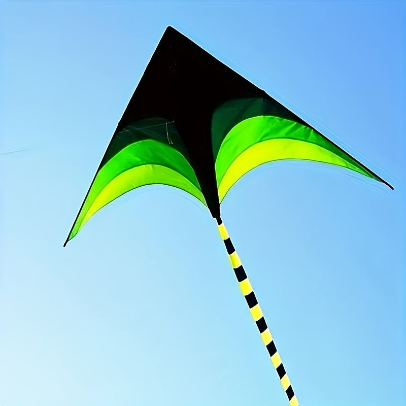 1pc Cerf-volant à Queue Longue en Diamants Dégradé de Couleurs - Polyester Durable pour Vol Extérieur sur Plage, Parc, Prairie - Âges 14+, Activités de Plage | Design Dégradé | Facile à Voler, Accessoires de Plage