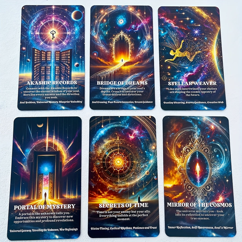 Cartes Oracle du Contrat de l'Âme, Cartes de Messages Spirituels, Cartes de Tarot de l'Âme, Cartes d'Information Mystérieuses, Divination, 4.72x2.76 pouces, 56-Cartes - Matériau en Carton