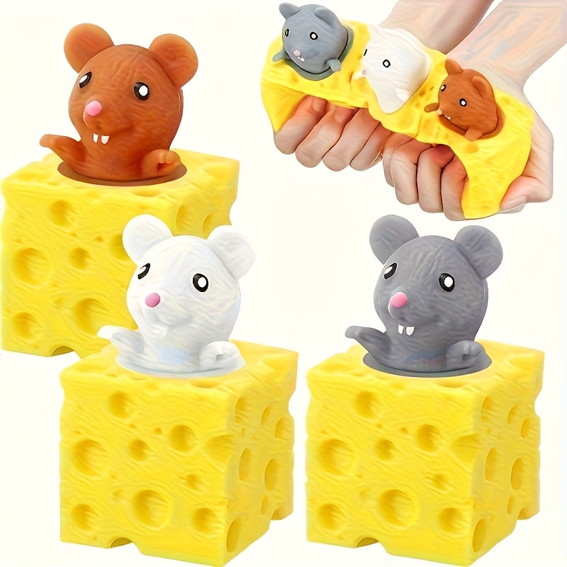 24 pièces Jouets Souris à Presser et Détendre - Cadeaux de Fête Amusants, Couleurs Mélangées (Gris, Blanc, Marron), Matériau en Polyester Doux, Parfaits pour Anniversaires, Cadeaux & Détente, Jouets Ludiques | Souris Cartoon | Jouet Anti-Stress Durable
