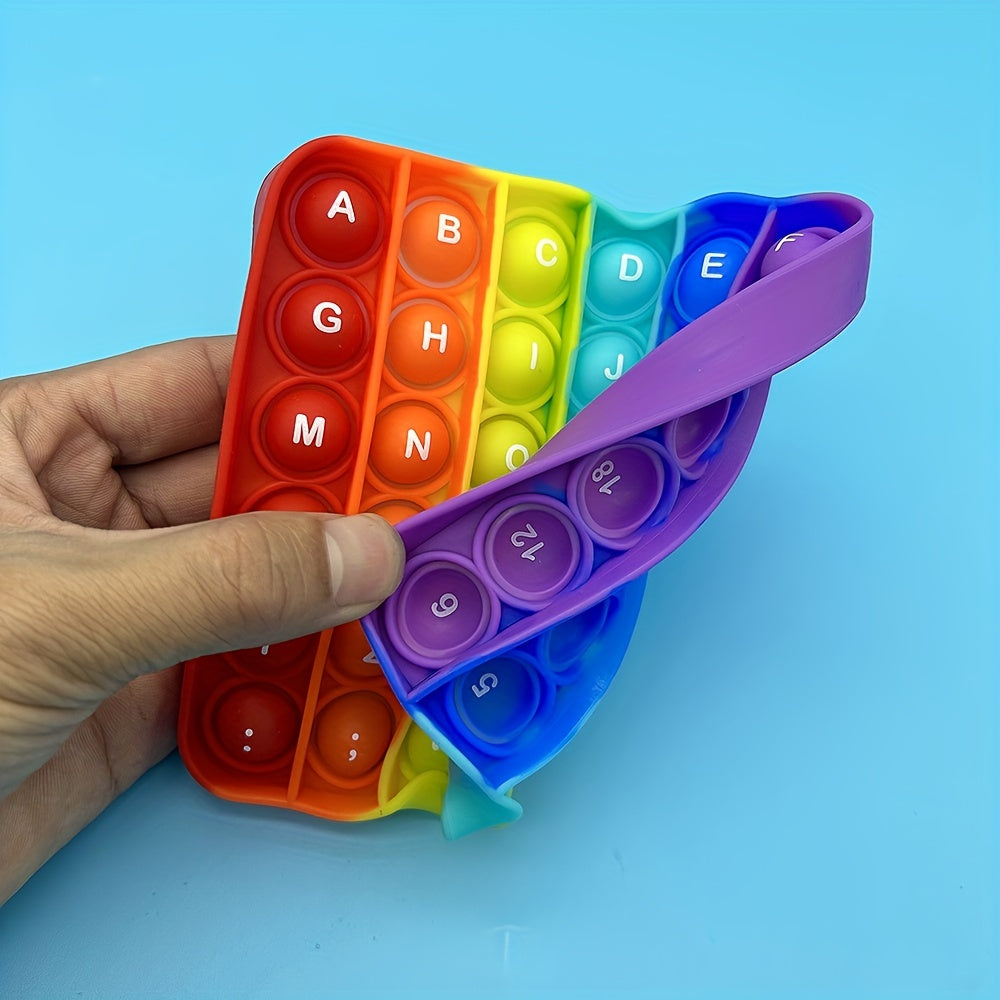 Jouet Fidget en Silicone 2-en-1 Legendstar pour Jeunes - Lettres Avant & Chiffres Arrière, Alphabet Coloré & Exercice de Comptage Mathématique avec Conception Sensorielle de Bulle à Pousser, Aide à l'Apprentissage Éducatif, Jouets Fidget Squishy