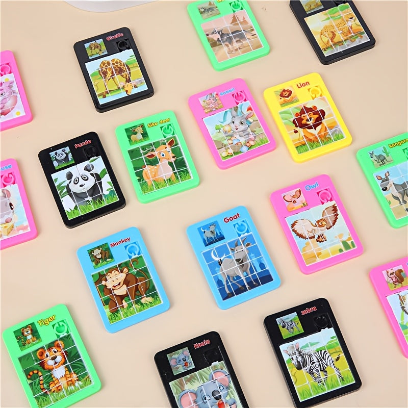 10pcs Ensemble de puzzle à animaux de dessin animé, jouets éducatifs en plastique pour enfants, idéal pour les cadeaux de fête d'anniversaire, les récompenses de classe, les cadeaux de Noël, le plaisir de jeu en famille - Des conceptions assorties
