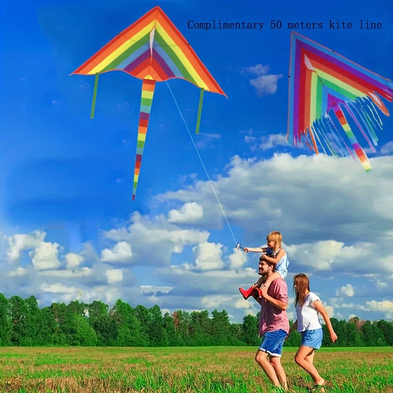 Ballon Arc-en-ciel pour Plaisir en Plein Air - Polyester Durable, Ligne Colorée de 1968.5 pouces, Parfait pour la Plage, le Parc & Activités de Liaison Familiale, Activités Familiales | Ballon Coloré | Ballon à Longue Ligne, Grand Ballon
