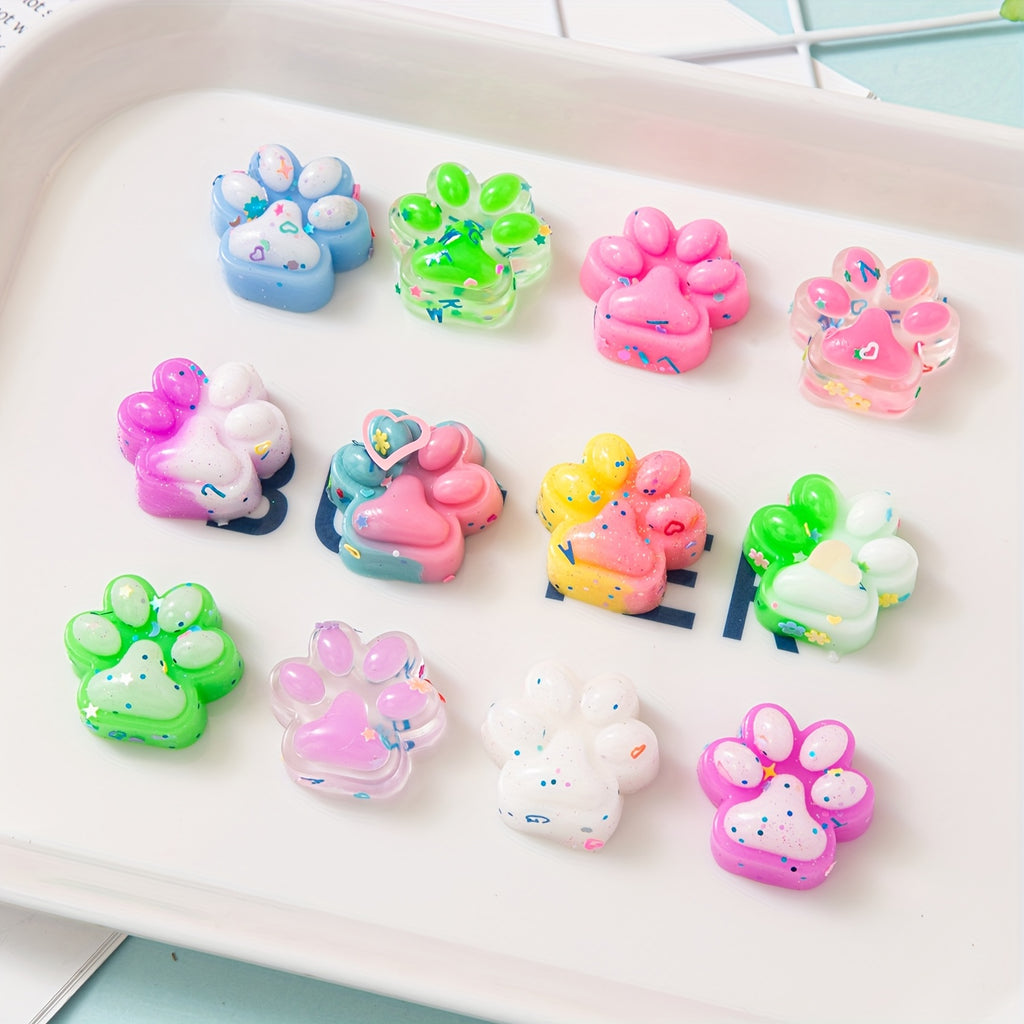 12\u002F24\u002F36 pièces Mini Jouets Souples Mignons en Forme de Patte de Chat, Jouets Souples à Presser Griffes d'Animal, Remplissage Idéal pour Décoration de Panier de Pâques, Garniture pour Sac de Fête de Noël