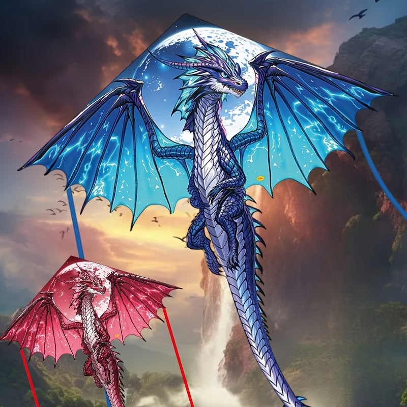 Cerf-volant Dragon de Glace Mystique - Coupe 3D, Polyester Résistant, Idéal pour les Loisirs en Extérieur (Plage & Parc), Cadeau Créatif pour les Fêtes, Parfait pour Noël et Thanksgiving