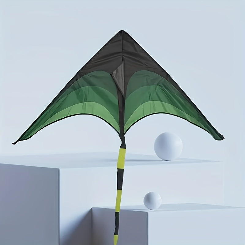 1pc Cerf-volant à Queue Longue en Diamants Dégradé de Couleurs - Polyester Durable pour Vol Extérieur sur Plage, Parc, Prairie - Âges 14+, Activités de Plage | Design Dégradé | Facile à Voler, Accessoires de Plage