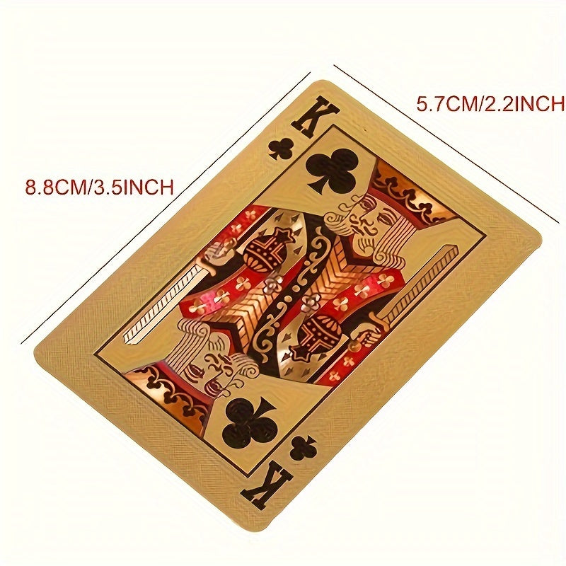 Cartes de poker en plastique imperméable avec feuille d'or noir, idéales pour les jeux de table et les collectionneurs