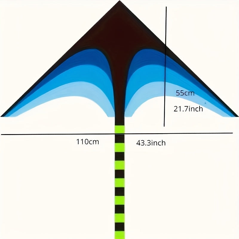 1pc Cerf-volant à Queue Longue en Diamants Dégradé de Couleurs - Polyester Durable pour Vol Extérieur sur Plage, Parc, Prairie - Âges 14+, Activités de Plage | Design Dégradé | Facile à Voler, Accessoires de Plage