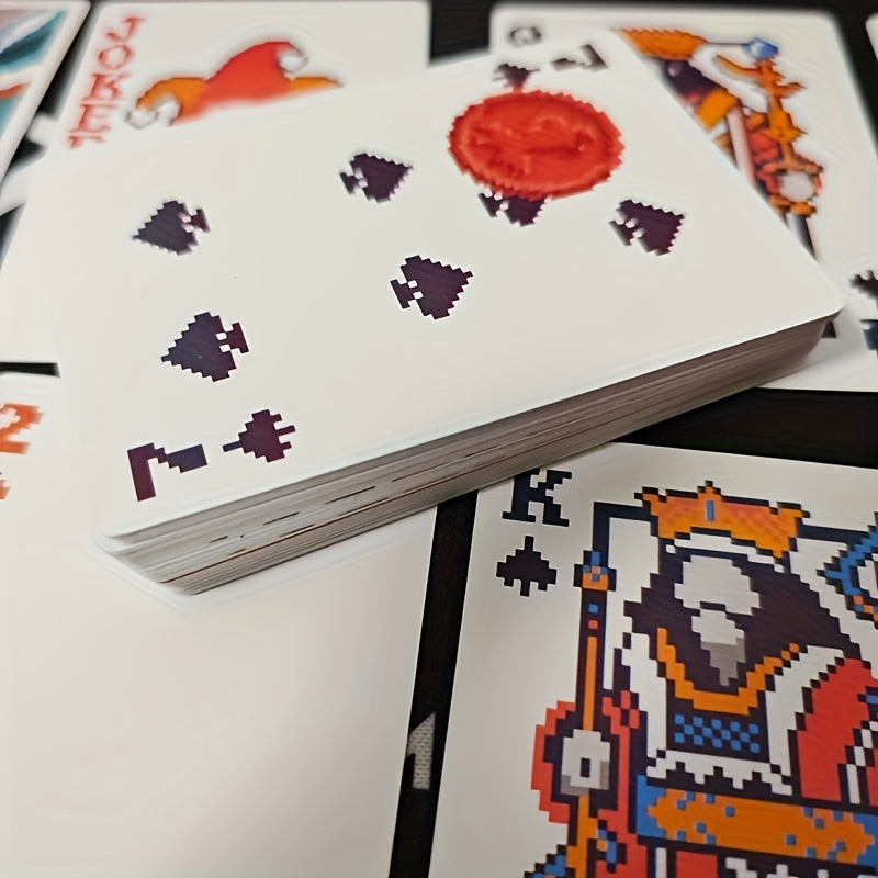 54 Cartes de Jeu Joker - Design D'Art Pixel Vibrant, Idéal Pour Les Jeux de Fête Et Le Poker, Les Essentiels Des Jeux de Cartes | Design Joufflu | Carton de Jeu Durable