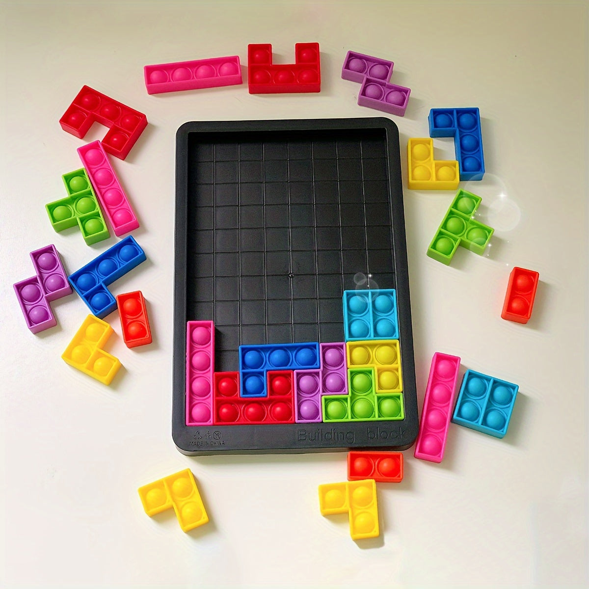 Blocs de Construction Puzzle en Silicone Souple - Jeu de Défi Cérébral et de Détente pour le Liement Parents-Jeunes, Jouet Éducatif